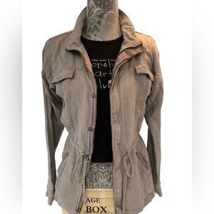 Michael Stars | 100% Linen Lightweight Gray Zip-up Jacket | Size Medium